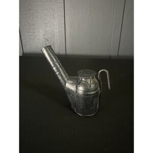 Antique Primitive Coal Mining Miners Oil Wick Helmut Lamp Teapot Lamp Hat Lamp